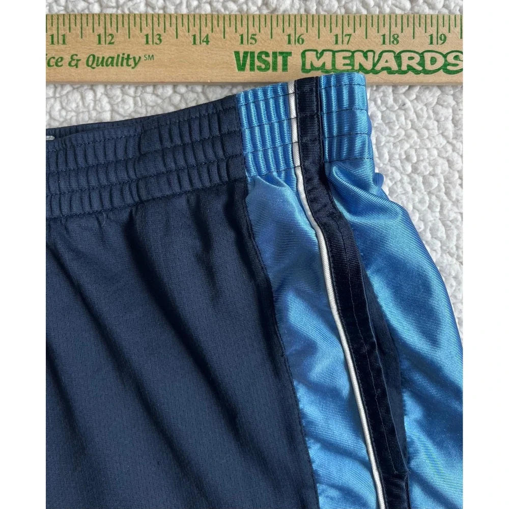 Nike Basketball Shorts Mens XL Navy Blue Light Blue‎ Mesh Striped Y2K Athletic